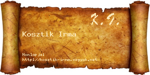Kosztik Irma névjegykártya